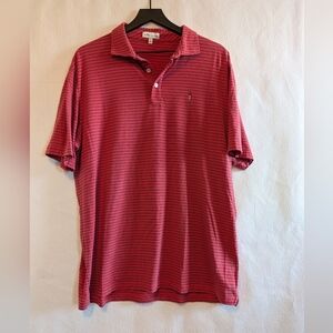 Peter Millar Men's Striped Polo Shirt XL Dressy Casual Dressy Versatile